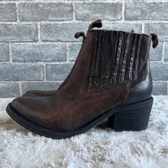 AllSaints Bonny Valley Ankle Boots Brown Leather Size EU 41 US 11 - Picture 2 of 11